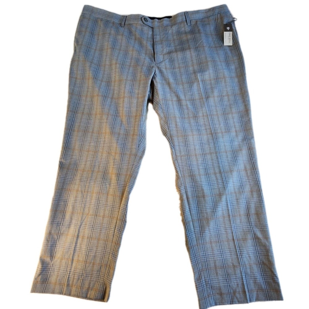 OAK HILL Golf Pant Mens 50x30 Gray Plaid Straight Fit Stretch Wicking NEW